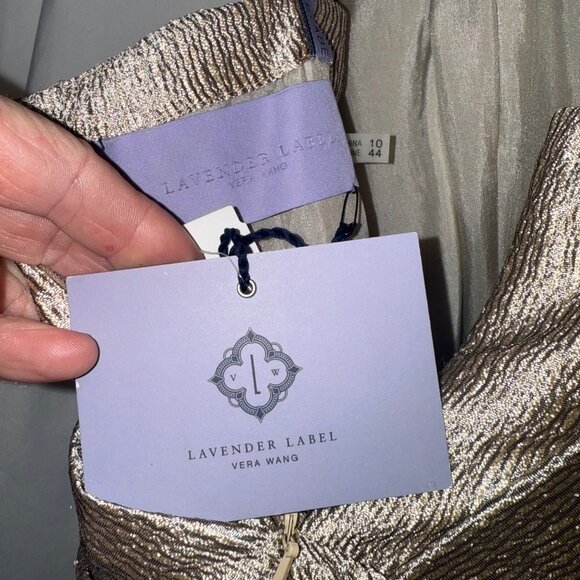Vera Wang Lavender Label Gold Dress Size 10 NWT - Picture 4 of 15